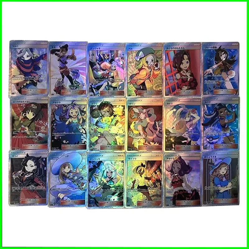 Pokemon Anime Characters DIY Collectible Cards Mew Deoxys Celebi Laser Flash Cards Boy Game Toys Christmas Birthday Presents