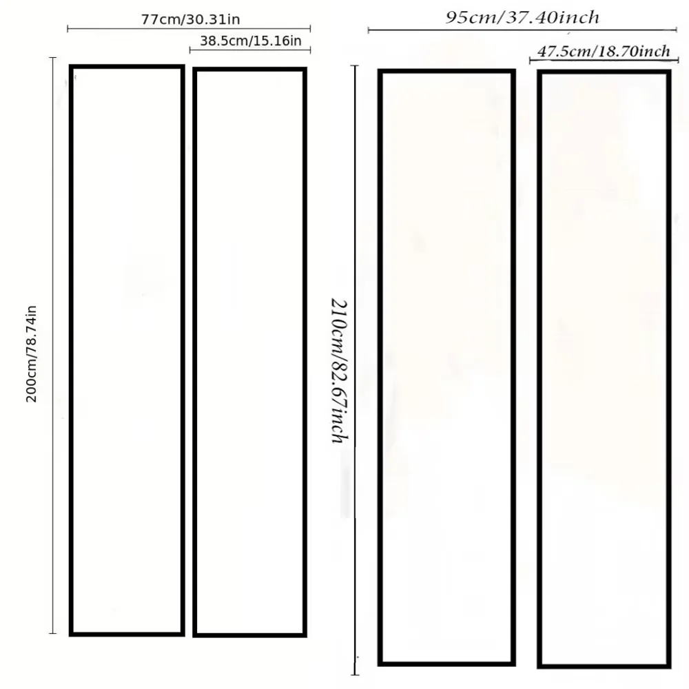 1 pair of wood grain design 2D flat self-adhesive door stickers, modern vinyl door stickers - easy to tear stickers, artistic de view 5