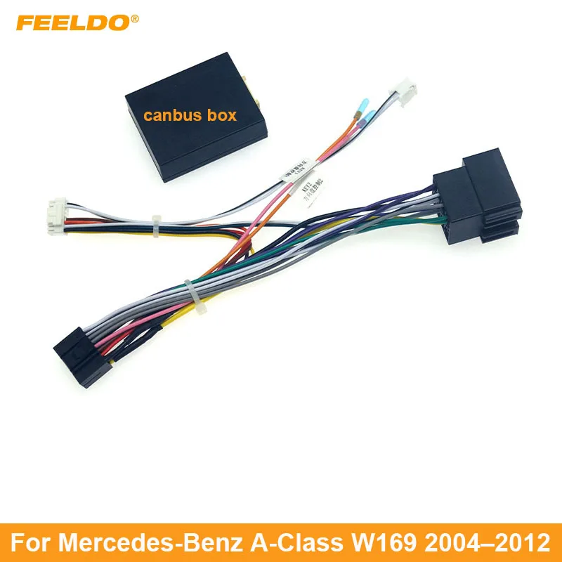 

FEELDO Car 16pin Audio Wiring Harness With Canbus Box For Mercedes-Benz A-Class Aftermarket Stereo Installation Wire Adapter