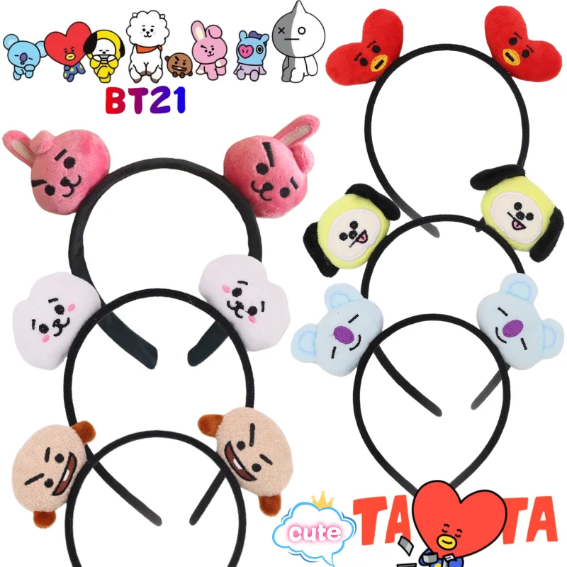 

New BT21 Cooky koya Shooky RJ Chimmy Tata Headband High Color Value Cartoon Doll Model Cute Sweet Girl Heart Wash Face Headband