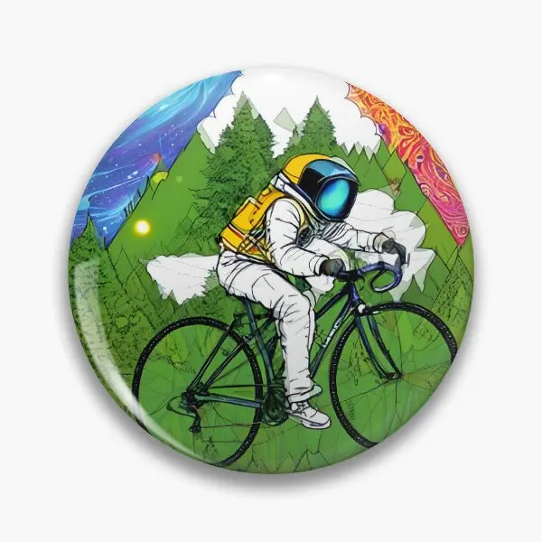 The Astronaut Lsd Blotter Art Remix  Soft Button Pin Lapel Pin Creative Fashion Decor Funny Clothes Cartoon Gift Cute Metal