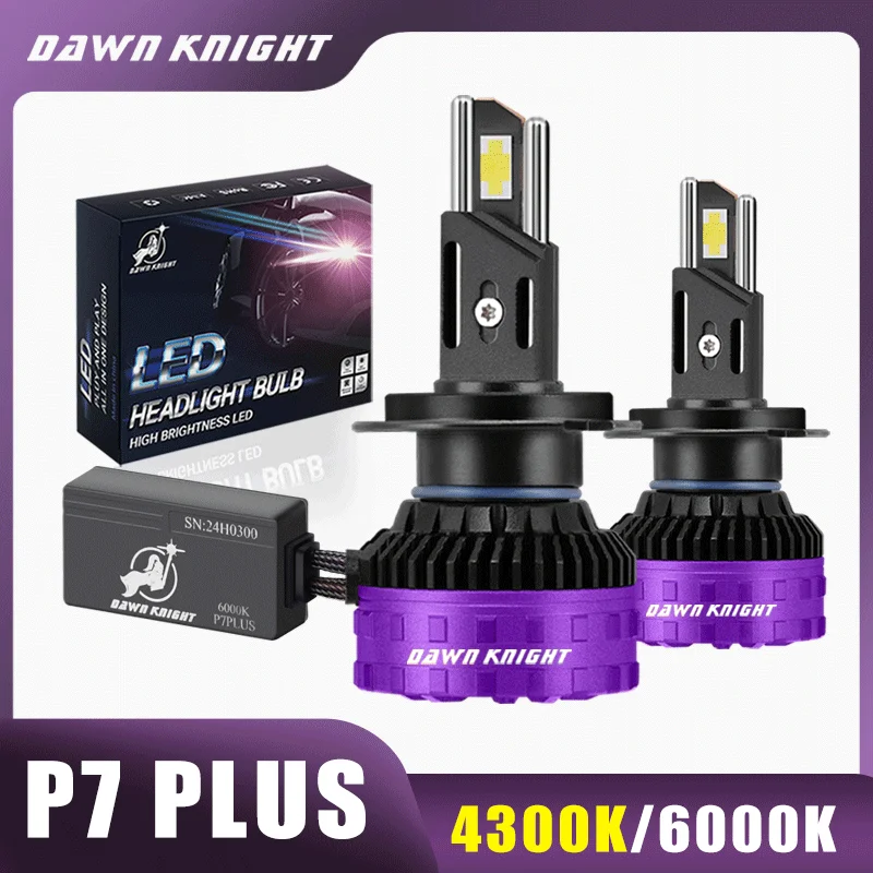 DAWN KNIGHT H11 H7 H4 Lâmpadas de farol LED P7 PLUS 140W Poderosas 6000K 4300K LED HB3 HB4 Lâmpadas LED 12V 2pcs