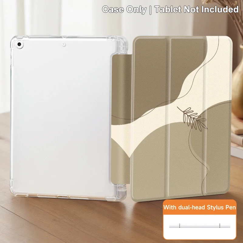

Tri-fold iPad case with stand for iPad (A16 11th10th 10.2 Mini7 Air6/5/4 Pro 12.9 2024 Pro 13 M3 M4 M2)，includes a free stylus