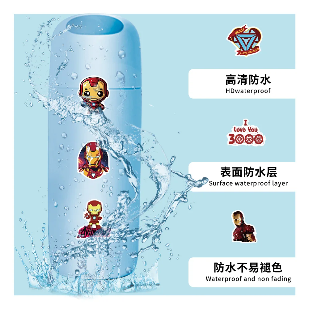 10/30/50 قطعة الرجل الحديدي الأعجوبة خارقة الكرتون ملصق DIY بها بنفسك الهاتف المحمول الأمتعة سكيت الكتابة على الجدران الشارات متعة للهدايا