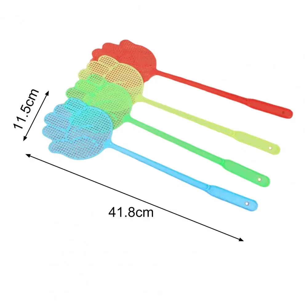 4 pezzi scacciamosche a forma di palma efficiente scacciamosche flessibile Bug Zapper PP palmare manico lungo trappola scacciamosche forniture per la casa