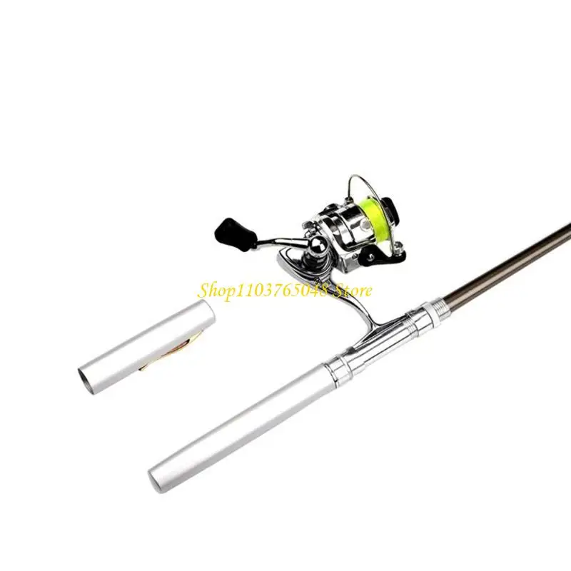 

R53E Portable Mini Pocket Fishing Rod Telescopic Pen Shaped Fishing Rod Collapsible Fishing Rod for Salt/Freshwater Fishing