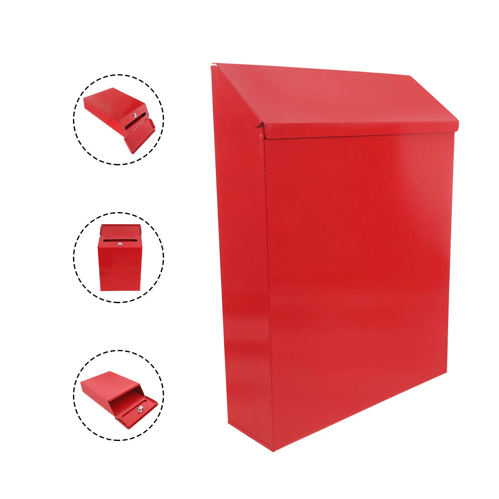 

Iron Mailbox For Outside Wall Mounted Locking Mail Organizer Keyed Entry Security Outdoor Letter Box Home Office Use Vintage