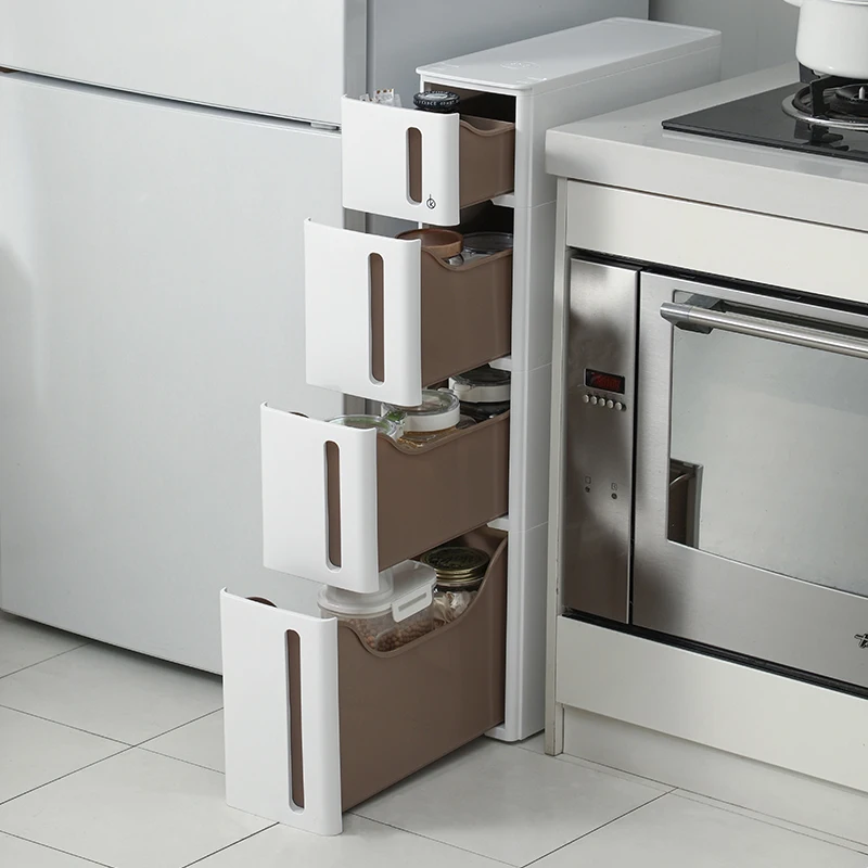 

‌Stackable Slim Drawer Cabinet - Multi-Layer Kitchen Organizer with Adjustable Shelves, Narrow Space Storage for Home & Pantry