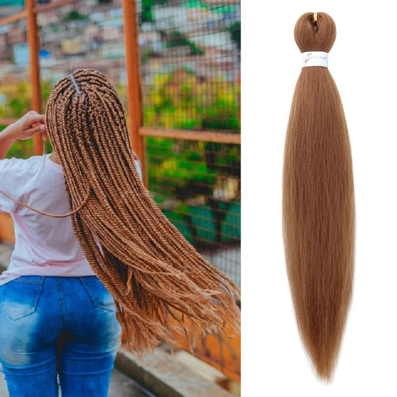 WIGSIN Synthetic Ez Braids Crochet Hair Extensions 20Inch Pre Stretched Yaki Straight Hair Extension for Women