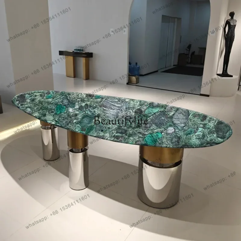 D38 Italian light luxury dining table household Pandora oval dining table