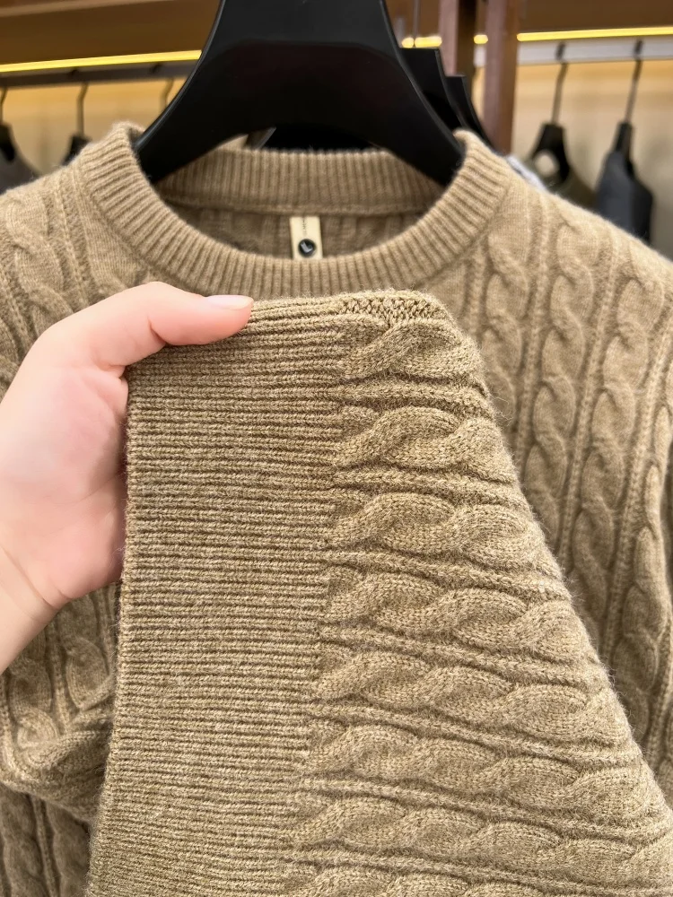 Hochwertige Rundhalspullover Herren Casual Neue Trend Marke Persönlichkeit Streifen Zipper Herbst Winter Komfort Warm Stricken Sweater – Detail 16
