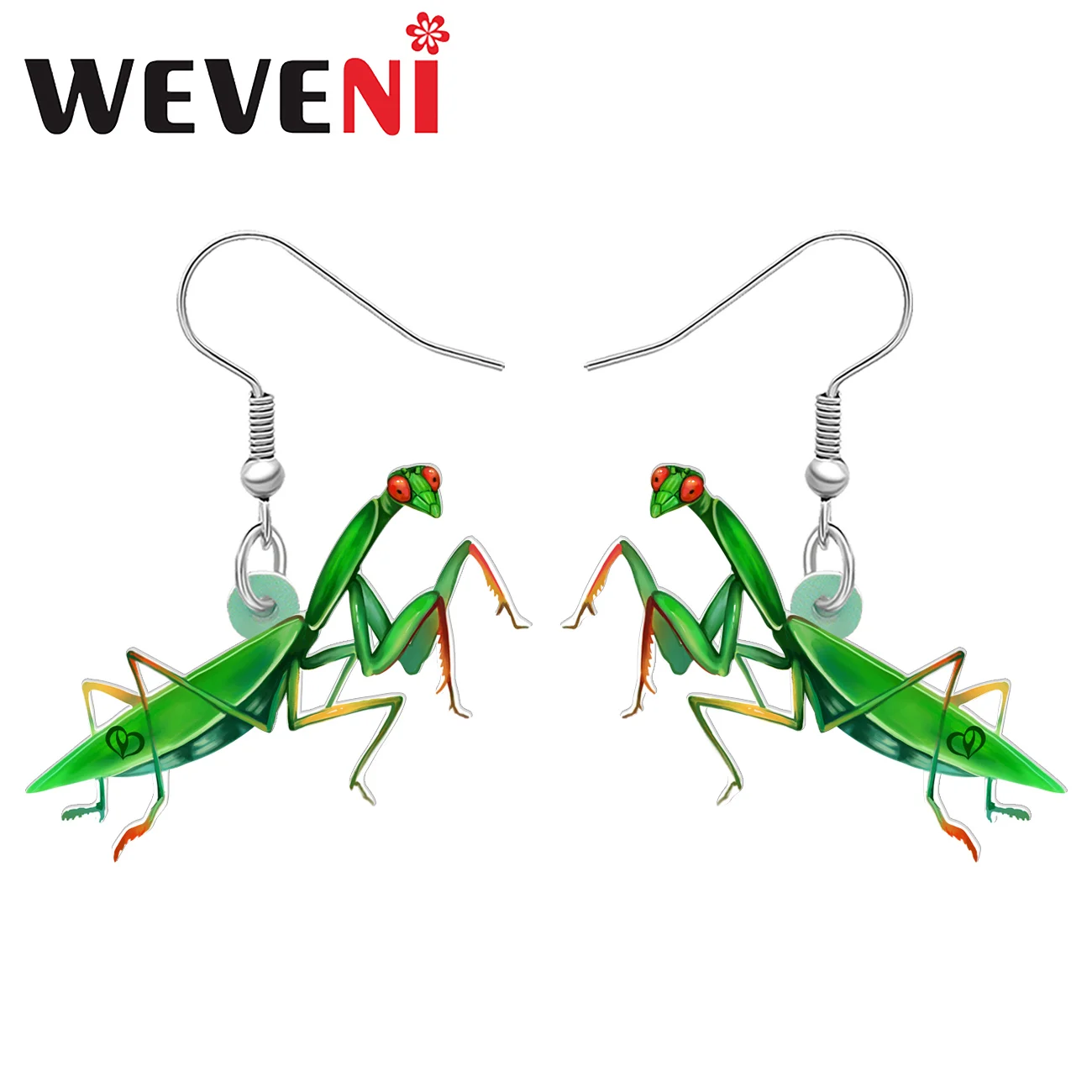 WEVENI Acrylic Funny Mantis Drop Dangle Earrings Fashion Jewelry Gifts Accessories For Women Girls Kids