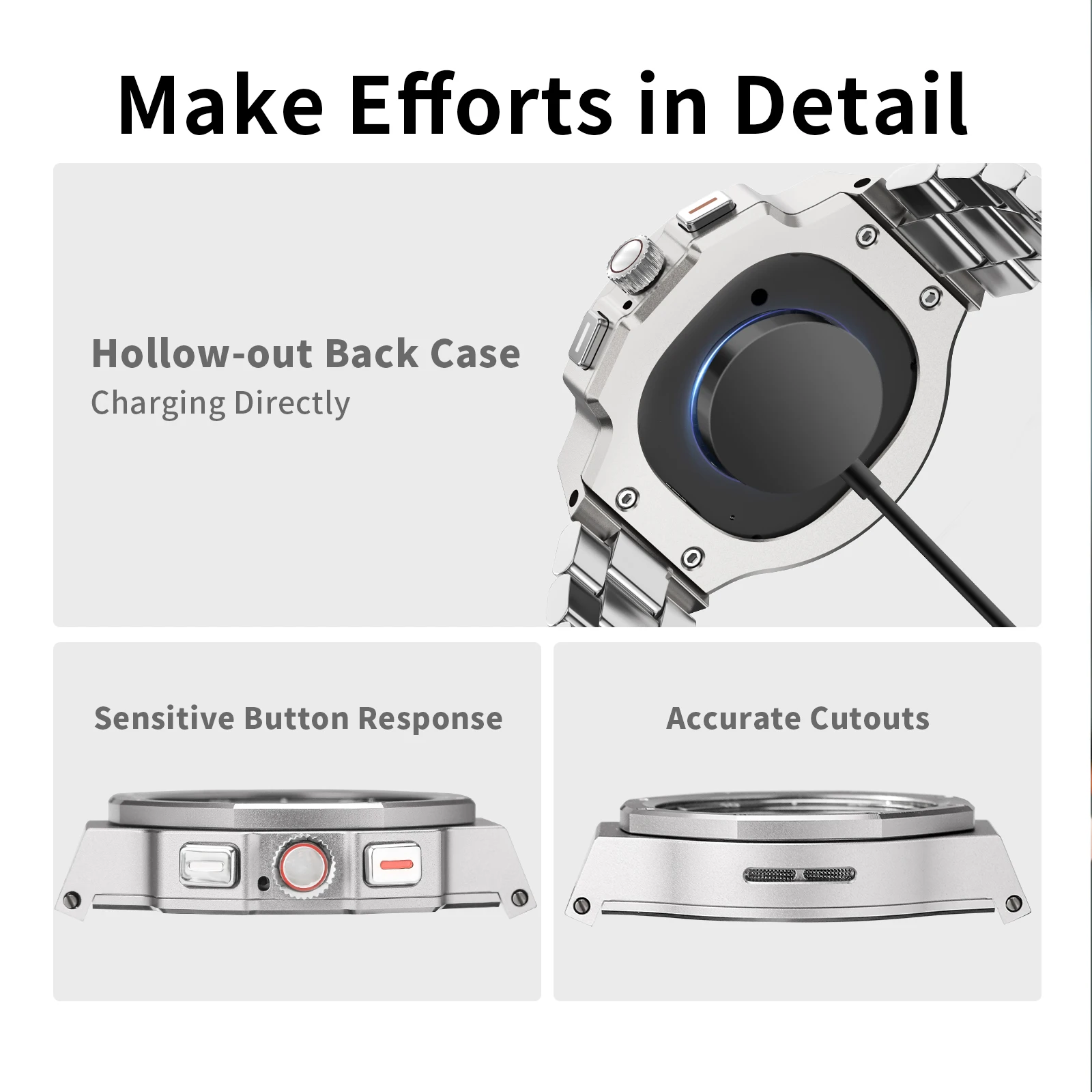 Custodia per kit di modifica di lusso per Samsung Galaxy Watch 8 Bracciale in acciaio inossidabile da 46 mm per Galaxy Watch 8 44 40 Mod Kit cinturino