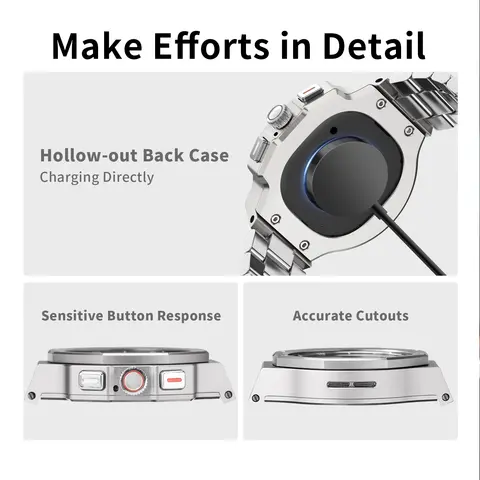 Lyxigt modifieringskit, fodral till Samsung Galaxy Watch 8 46 mm, armband i rostfritt stål för Galaxy Watch 8 44 40, modifieringskit, rem 12 best sales reparationskit för Samsung Galaxy Watch - №2