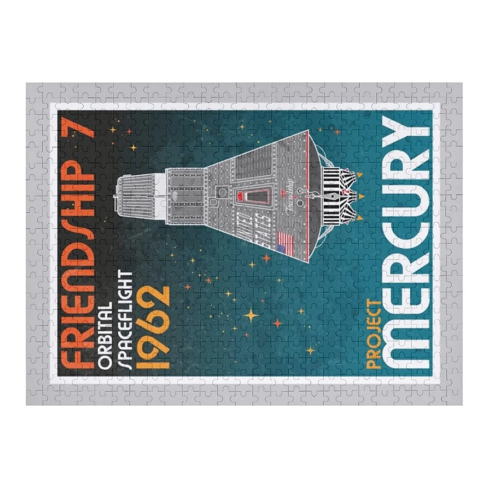 

Friendship 7 - Project Mercury Retro Jigsaw Puzzle Personalized Gift Ideas Jigsaw Pieces Adults Baby Wooden Works Of Art Puzzle