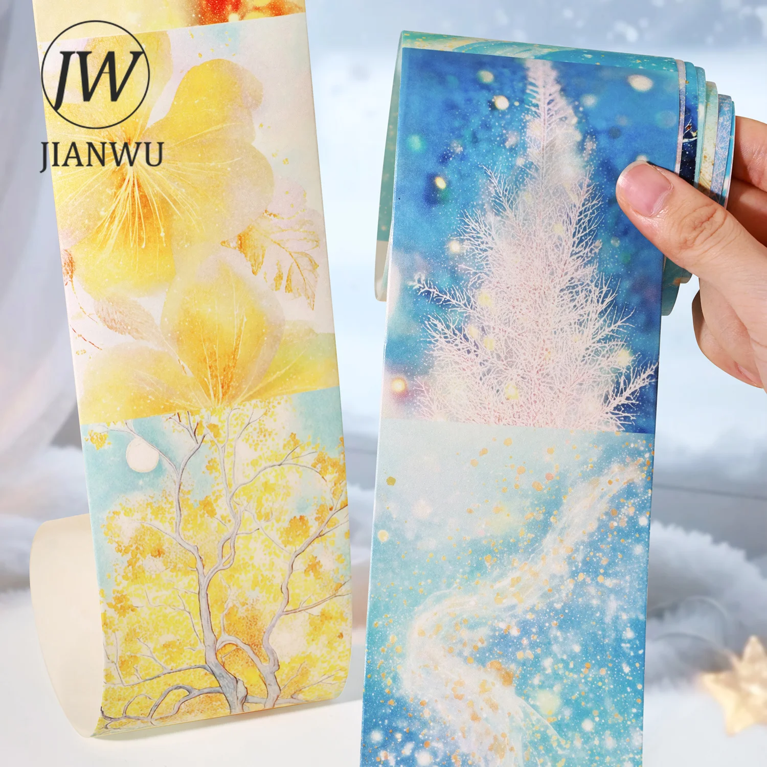 JIANWU 75mm*200cm Vintage Plant Flower Light Landscape Material Collage Scrapbooking Washi Tape Creative DIY Journal Stationery