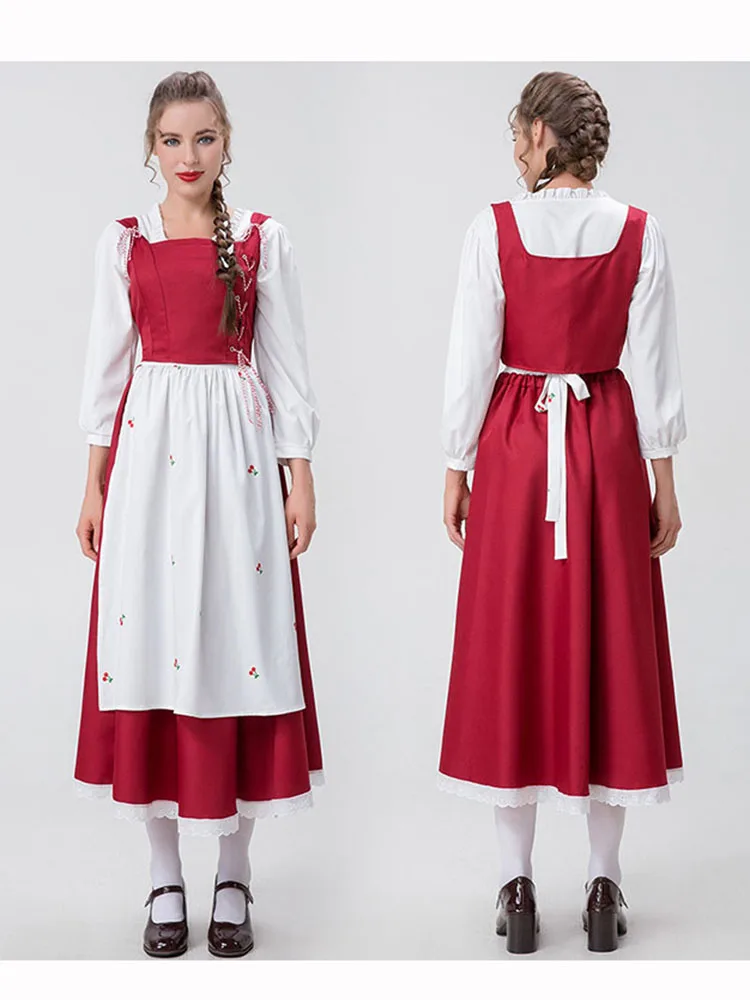 

Деревенский костюм горничной, юбка, фермерский дом, длинная юбка, костюм для выступлений, материал из полиэстера, осенний сезон