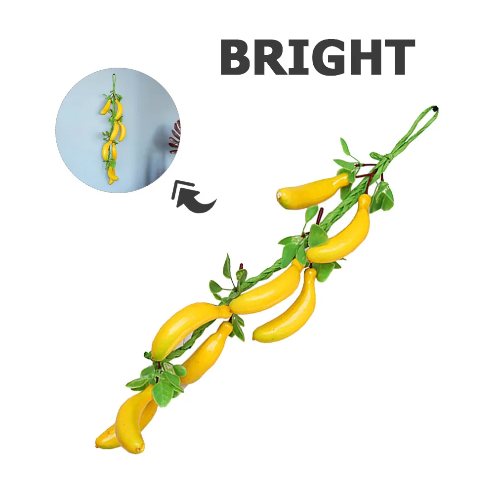 2 قطعة الموز محاكاة معلقة زخرفة وهمية الفاكهة الديكور مشرق اللون قلادة جدار ديكور حديقة المنزل شنقا الحرفية #6