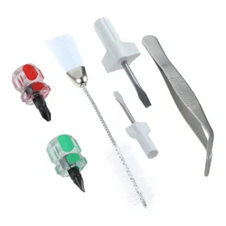 6pcs/set Sewing Machine Clean Repair Tools Kit Short Screwdrivers Flathead Cross Head 2-ended Brush Craft Maintaining Portable