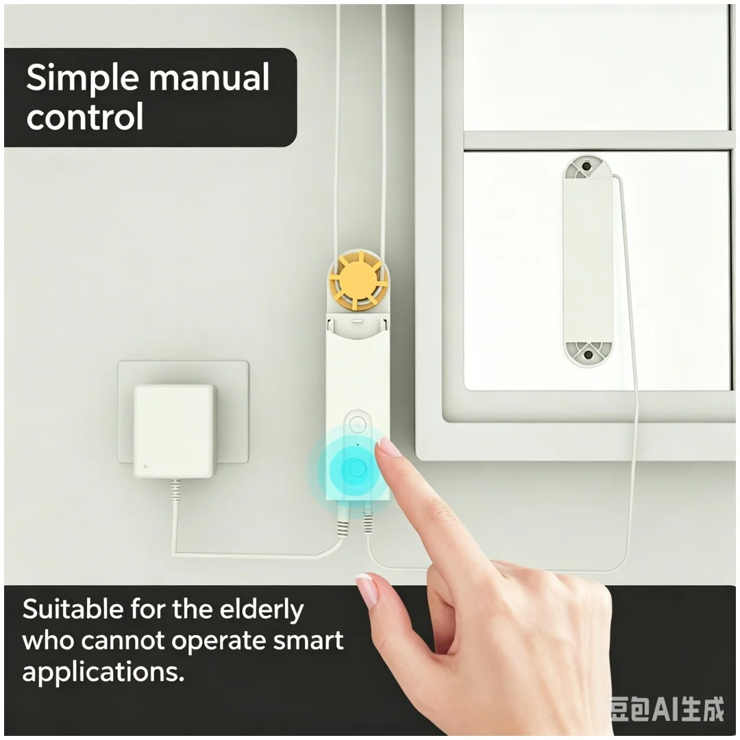 Bluetooth Pull Cord Motor Tuya APP Controlled Smart Silent Electric Bead Pull Roller Shade for Home