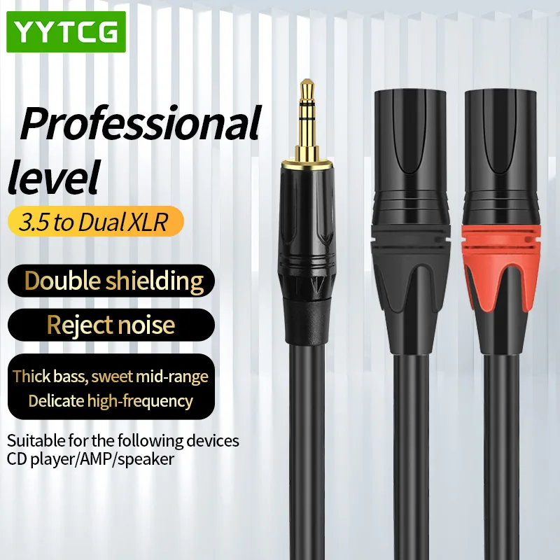 AUX 3.5mm to 2 XLR Male Female 3.5 Audio Cable 3Pin XLR for Microphone Speaker Amplifier Sound Cannon Balanced Analog Audio Cord