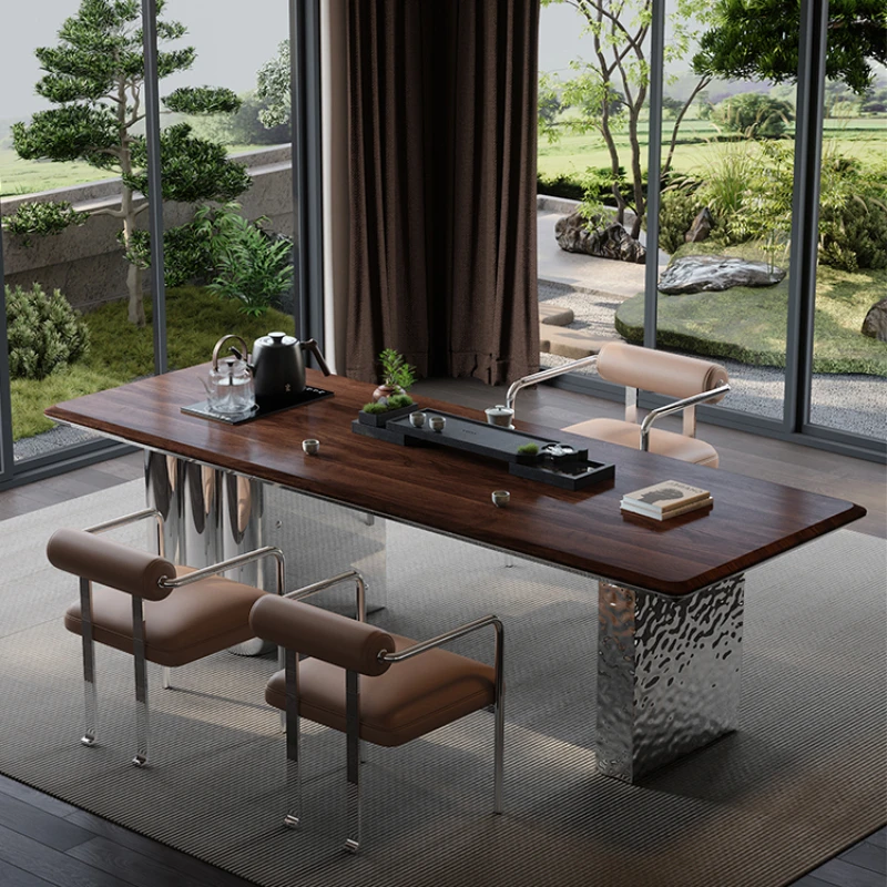 North American black walnut tea table is luxurious, modern and high-grade villa home creative solid wood tea table