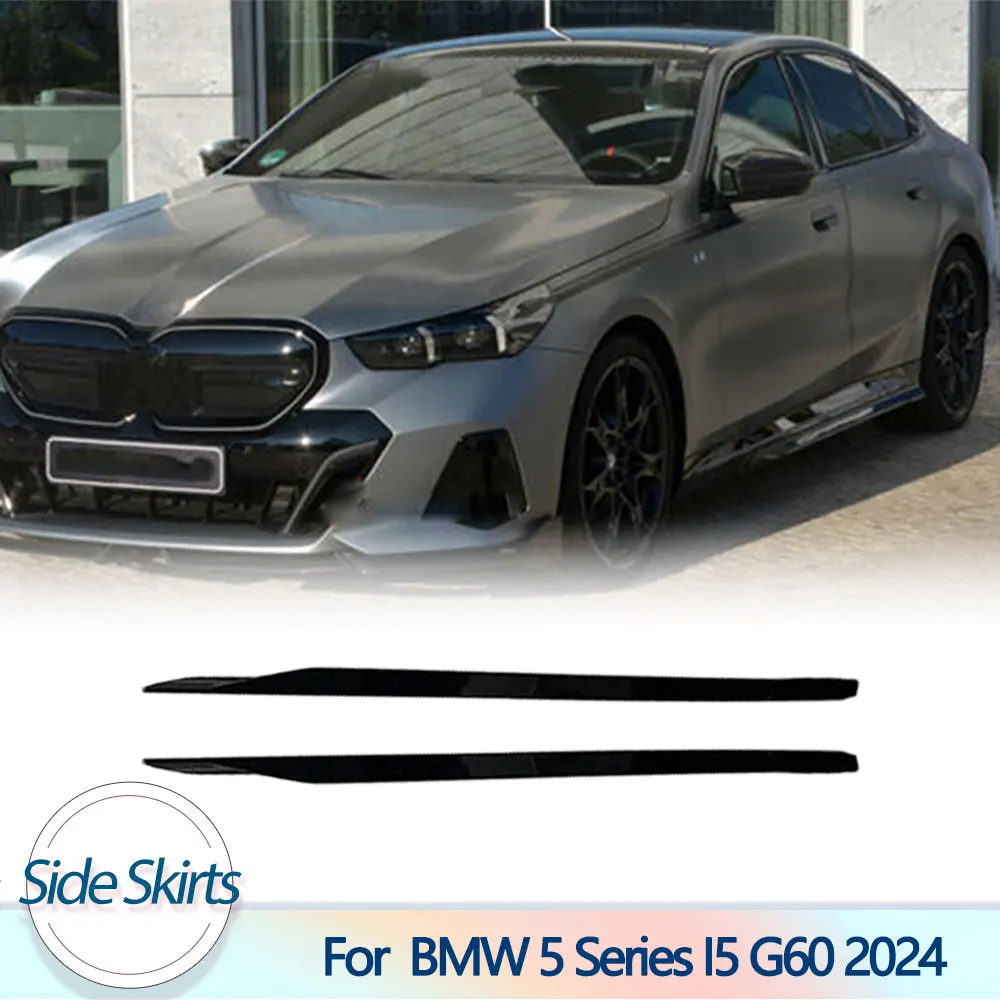 

Car Side Skirts Extension Spoiler For BMW 5 Series I5 G60 2024 ABS Glossy Black Car Racing Side Body Kits Extension Lip Spoiler