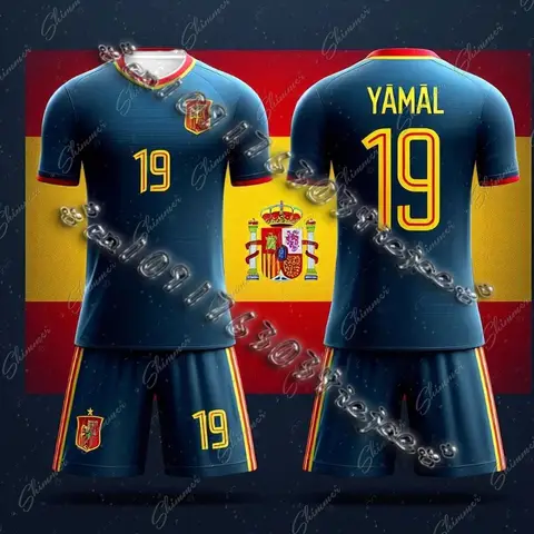 2024 새로운 스페인 팀 번호 29 Yamal Jersey 팀 스포츠 빠른 건조 아동 의류 짧은 세트 스포츠웨어 남자 Ensembles De Sport Suits