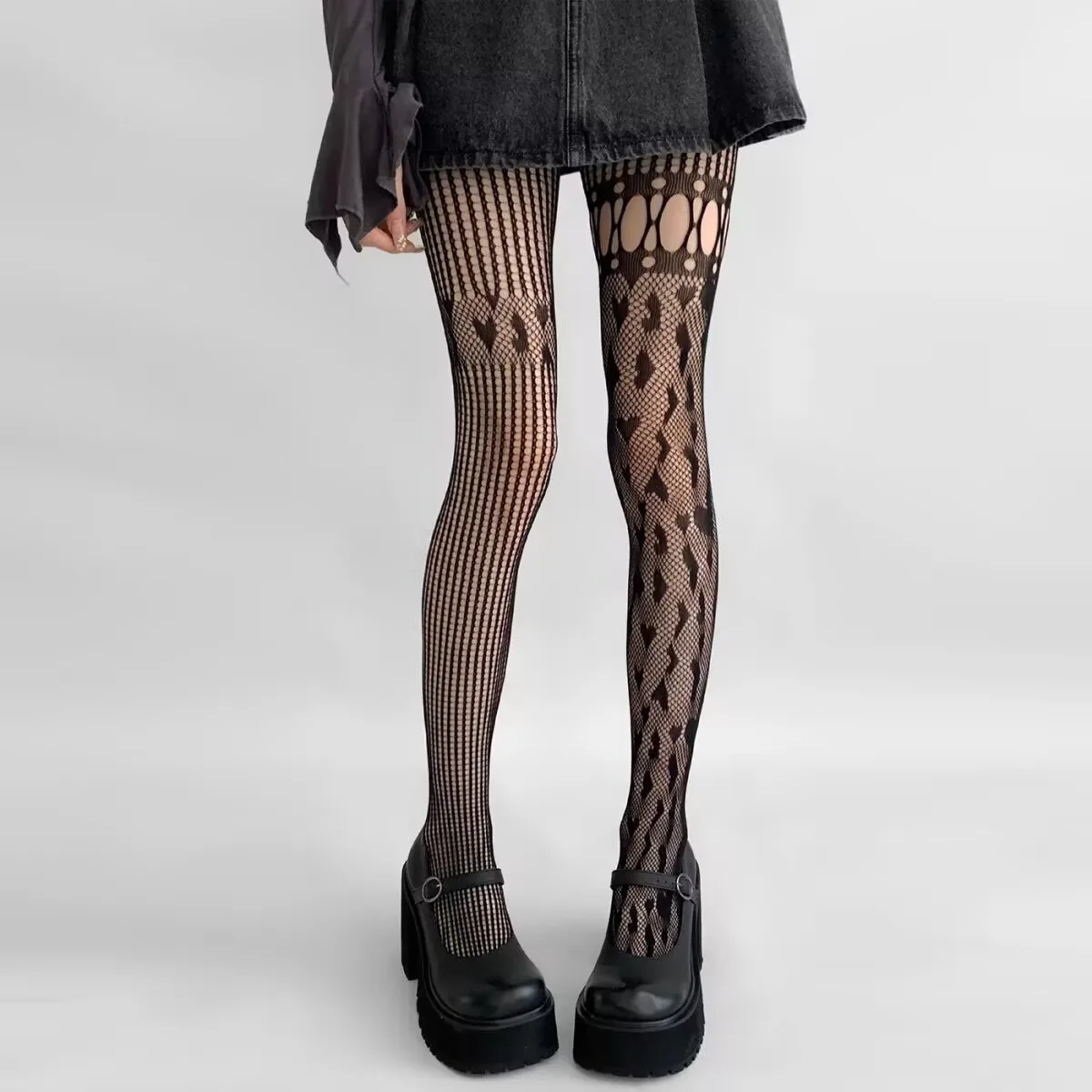 women's pantyhose sexy stockings heart shape tights new model fishnet stocks lace hollow japanese style jk stocks