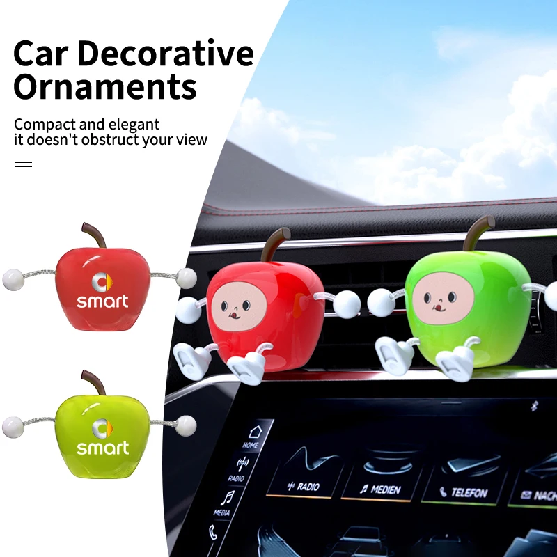 Car Dashboard Apple Ornaments ABS Decoration Auto Interior Accessories For Smart Fortwo 451 450 454 Forfour EQ Cabrio Crossblade
