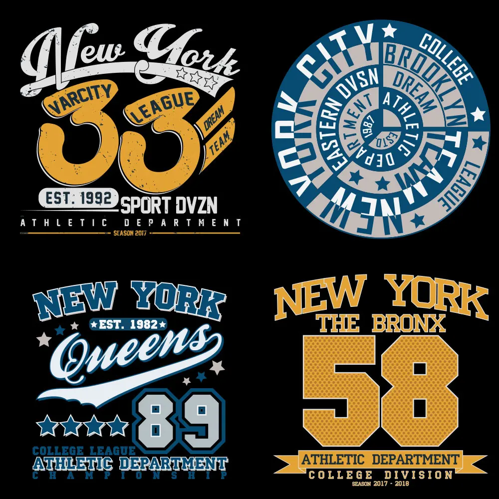 New York Printing Iron Transfers Patches For Men Woman For Clothing Diy Circle Heat Press For T-shirt Decals Ironing Stickers