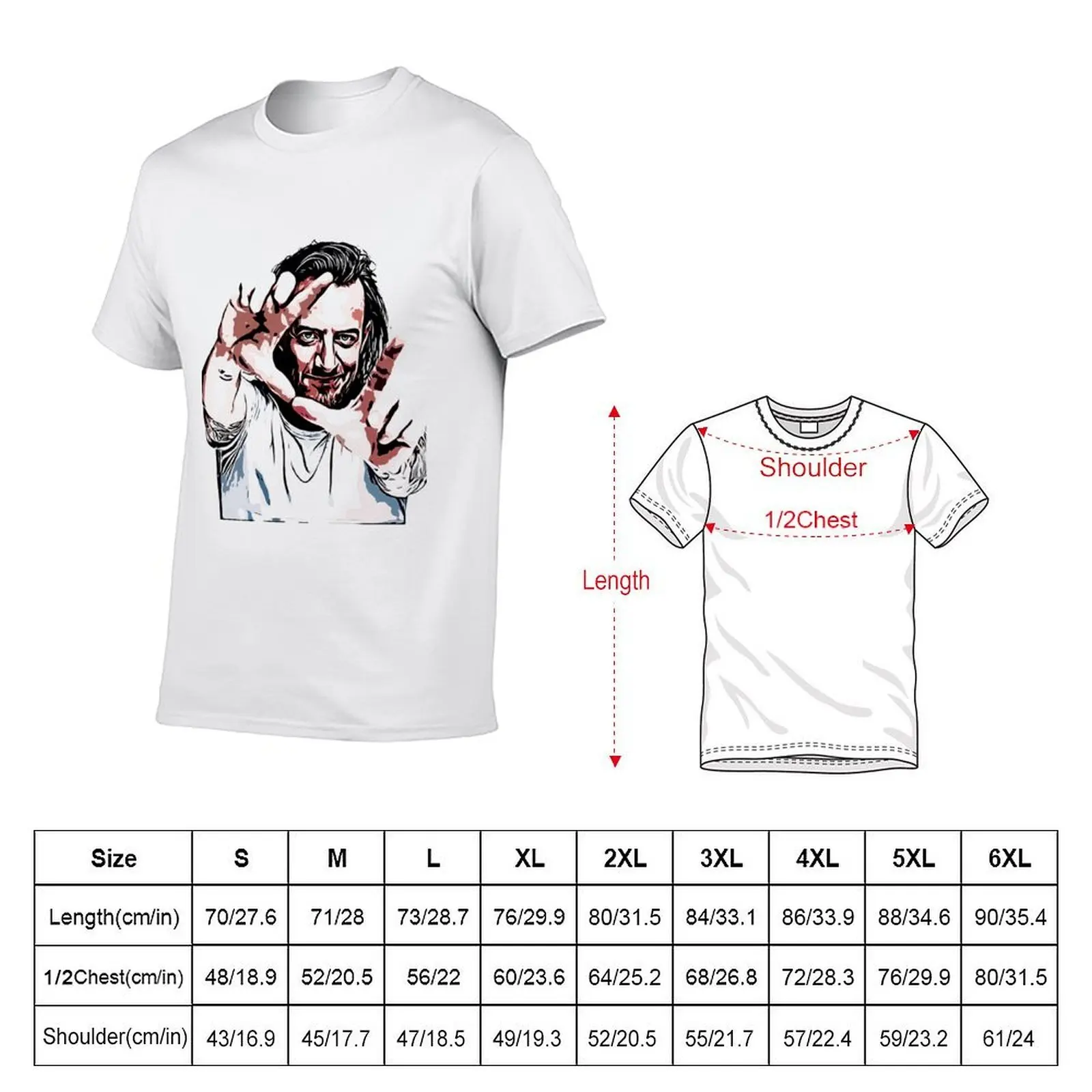 Hubbard T-Shirt anime oversized clothing for men