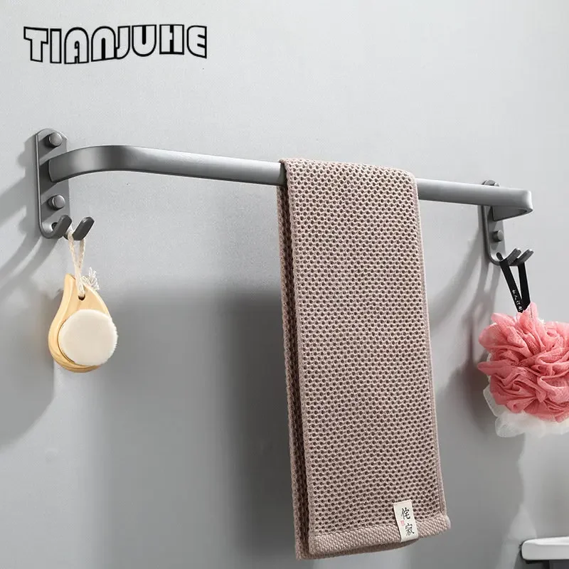 Three Stagger Layers Towel Rack 304 Stainless Steel Towel Bars Bathroom Accessories Set Grey