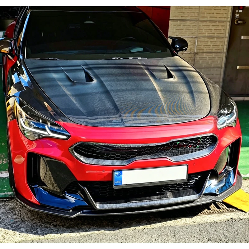 For Carbon Fiber Hood Body Kit Front Spoiler Hood Cover