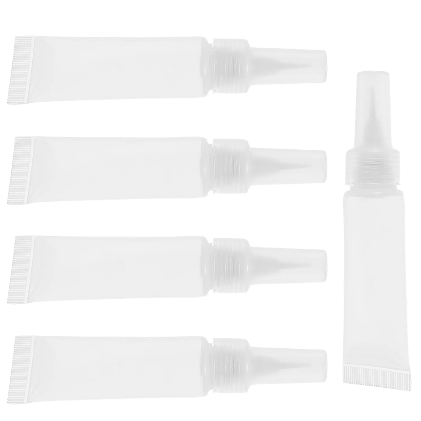 

5Pcs Reusable Lip Gloss Containers Wide Mouth Soft Plastic Squeeze Tubes DIY Refillable Packaging Travel Size Mini Balm