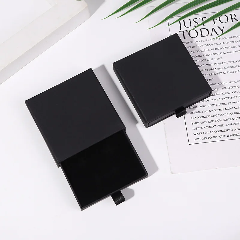 5/10 pcs 8/10x1.7cm Thin Kraft Paper Drawer Jewelry Packaging Box Greeting Card Necklace Bracelet Gift Package Case Boxes