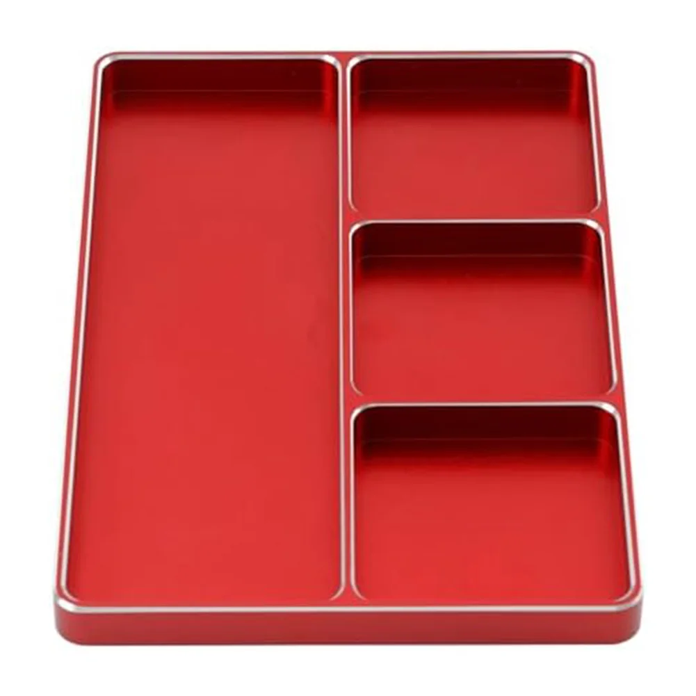 

Организованный лоток для хранения Магнитный лоток с винтами, обработанный на станке с ЧПУ, для хранения с четырьмя отделениями, эффективное решение для хранения инструментов