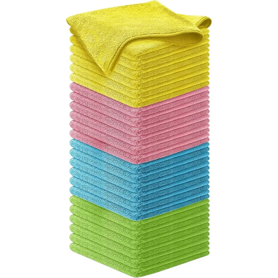 

Microfiber Cleaning Cloth 50Pcs 12.5x12.5 inch High Performance 1200 Washes Ultra Absorbent Towels for Cars Weave Grime Liquid