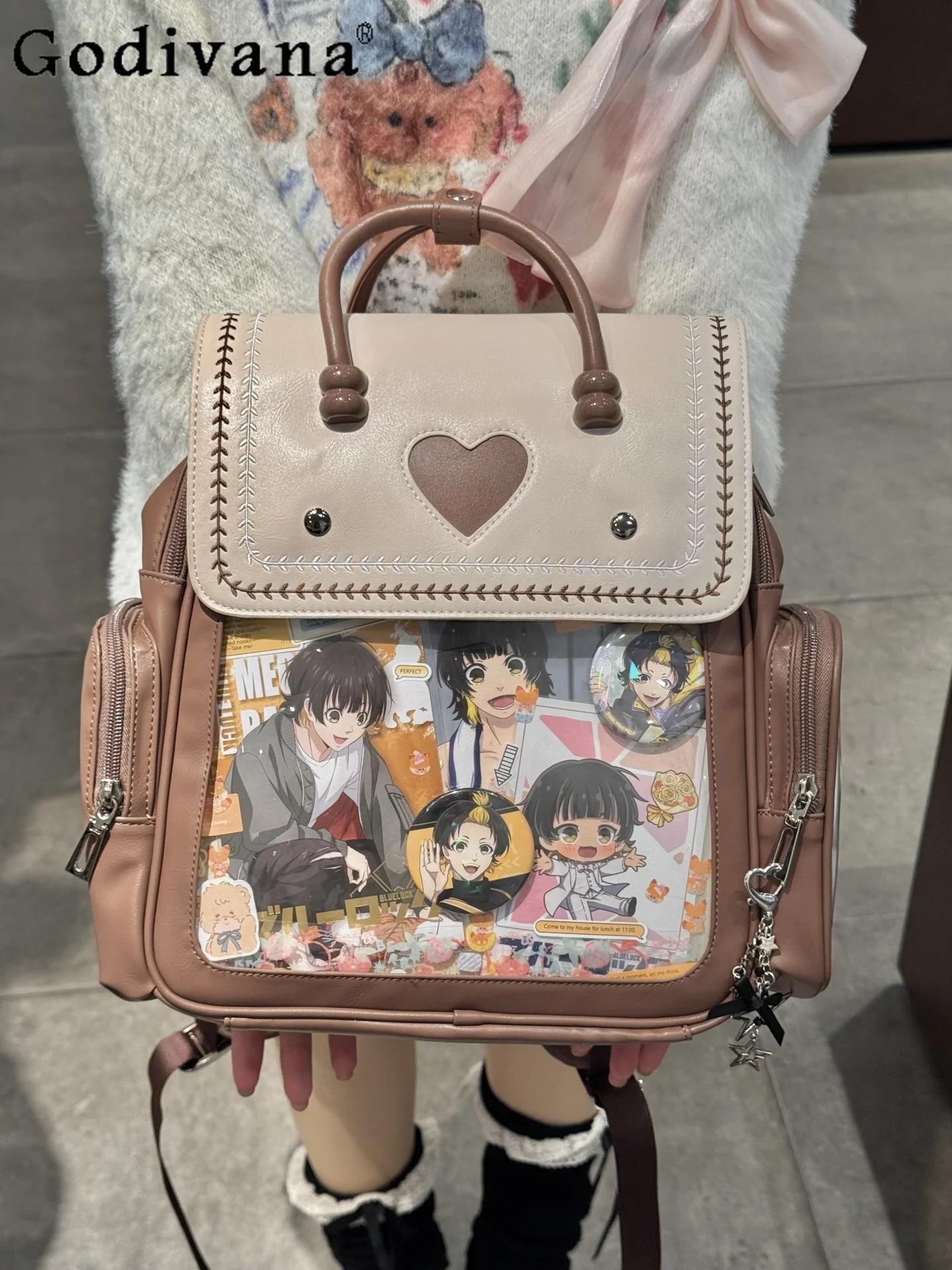 

2D Japanese Original Lolita Sweet Cool Girl Pain Bag Daily Commute Large Capacity JK Uniform Backpack