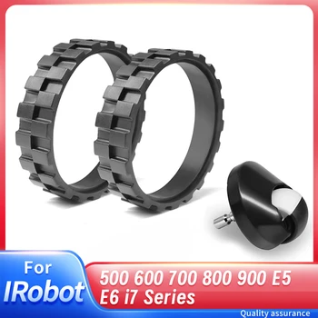 Pneus de reposição para IRobot Roomba Vacuum 500, 600, 700, 800, 900, E5, E6, i7 Series, um par de pneus e rodízio dianteiro como