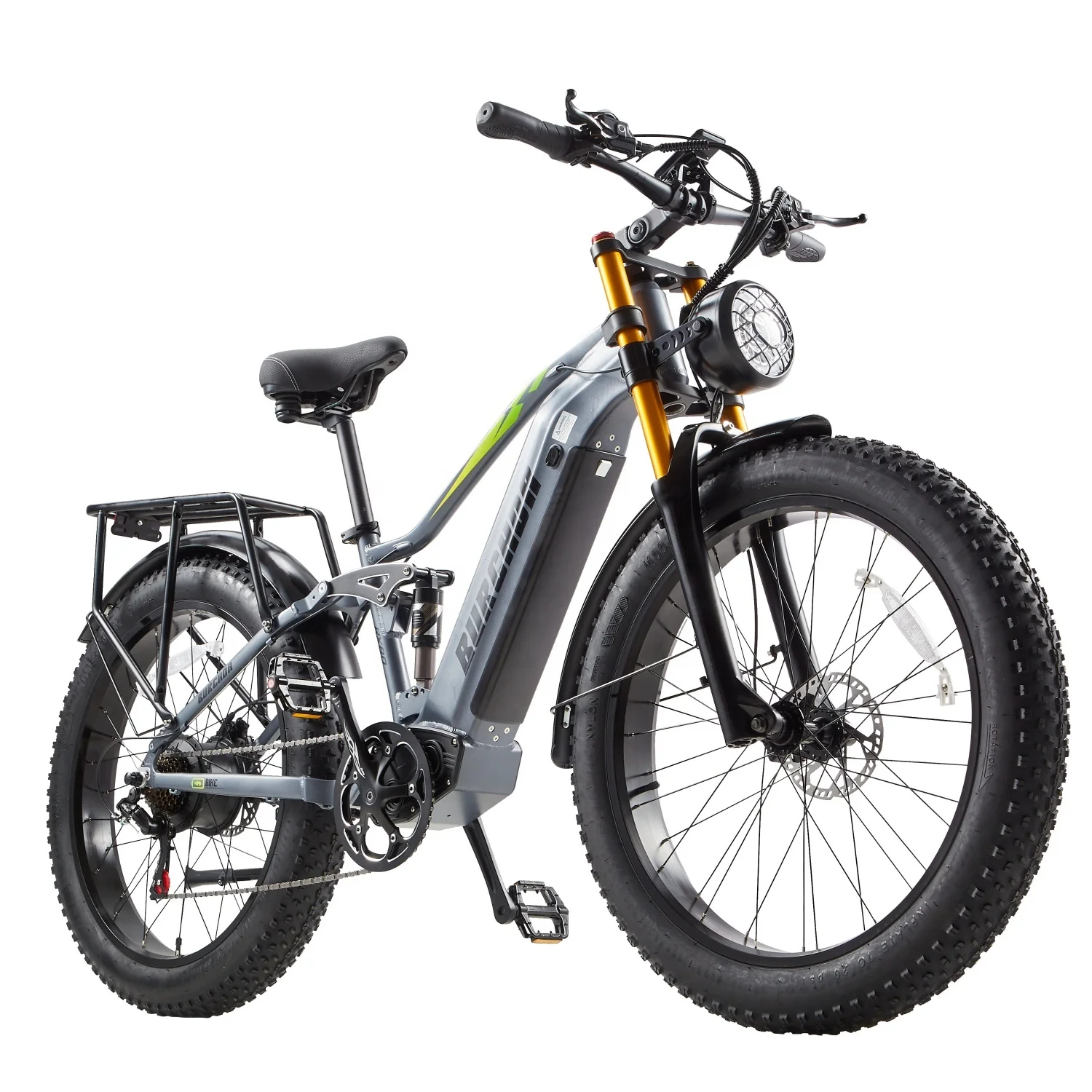 

High Speed 7 Speed Brushless Electric Mountain Bike BURCHDA RX80 20AH Lithium Battery Aluminum Alloy Frame Dual Motor Dual Sport