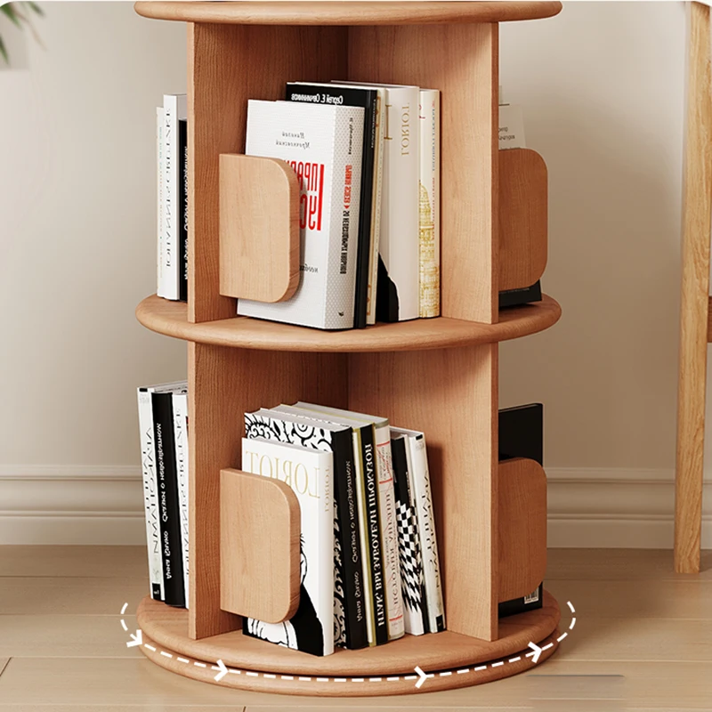 Wooden Unique Book Shelf Organzier Indoor Design Rotating Storage Corner Shelves Mobile Estante Para Livros Modern Furniture