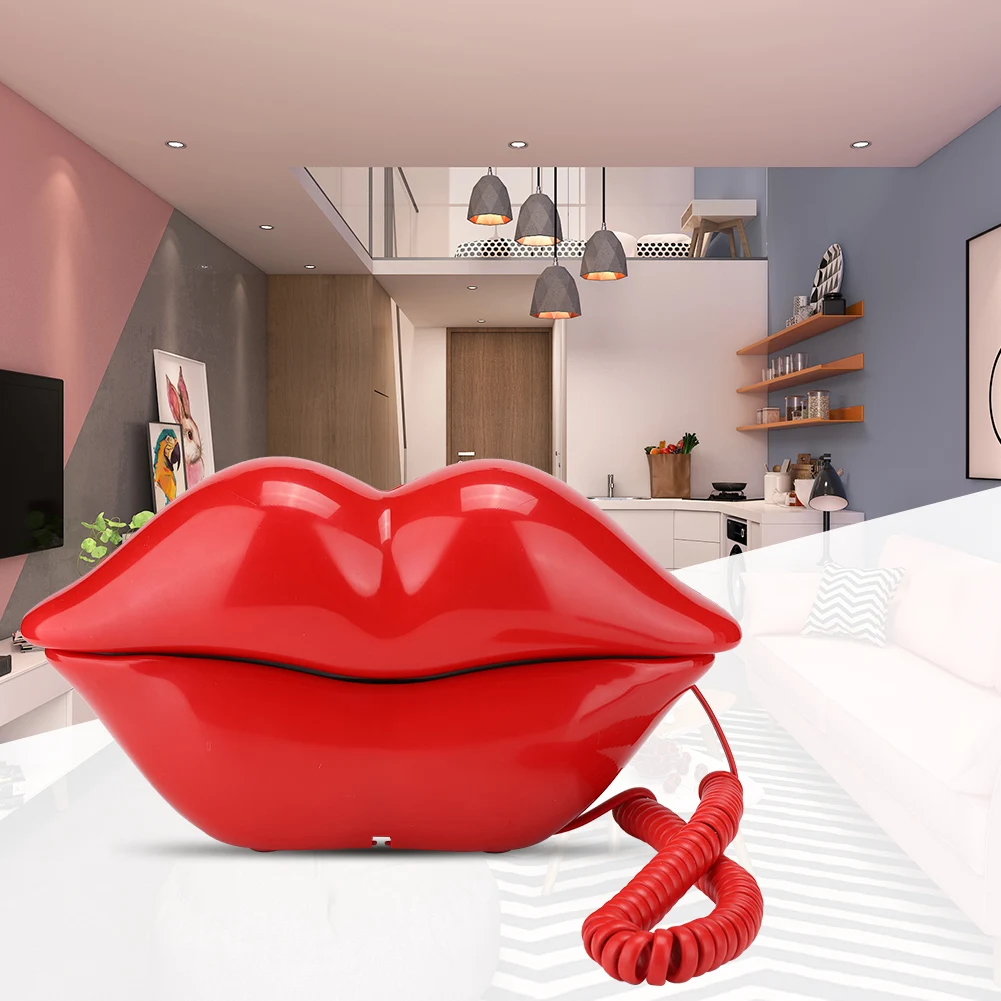 Desk Phone Home Decoration Home Phone Telephone 3061 MultiFunctional Cute Lip Shape Telephone Desk Phone Home Decoration Set