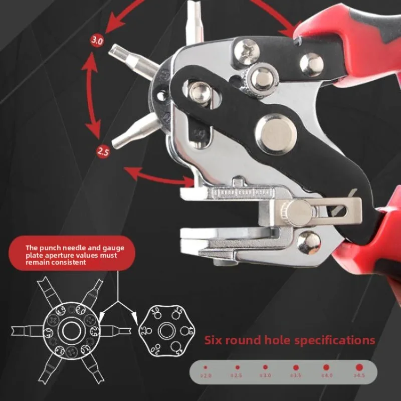Stainless Steel Heavy Duty Adjustable Hole Punch Plier Eyelet Puncher DIY Tool for Watchband Belt Strap Leatherworking Hand Tool