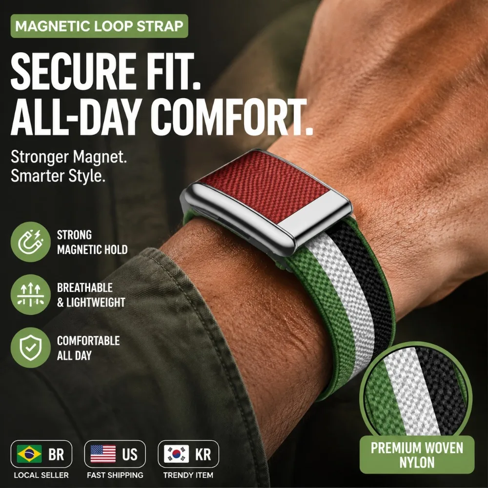 For WHOOP 5.0 PEAK ONE MG LIFE UAE Flag Pattern Elastic Breathable Sport Replacement Wristband Stretch Fitness Band Unisex