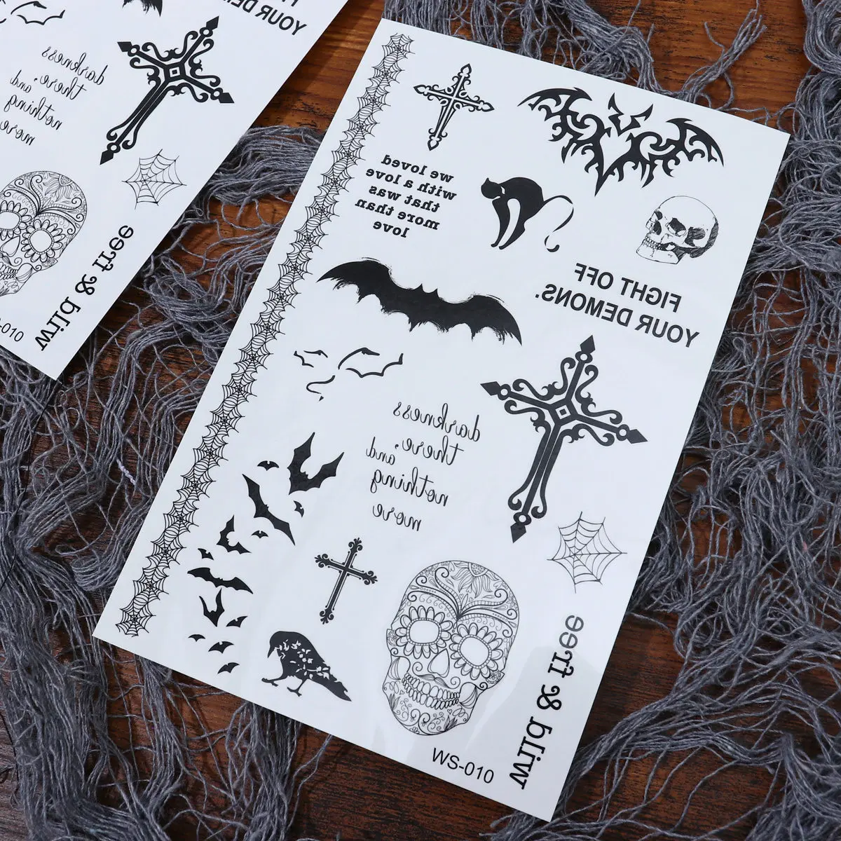

5pcs Halloween Temporary Tattoos Waterproof Party Sticker For Masquerade Festival Decoration Horror Cartoon Theme