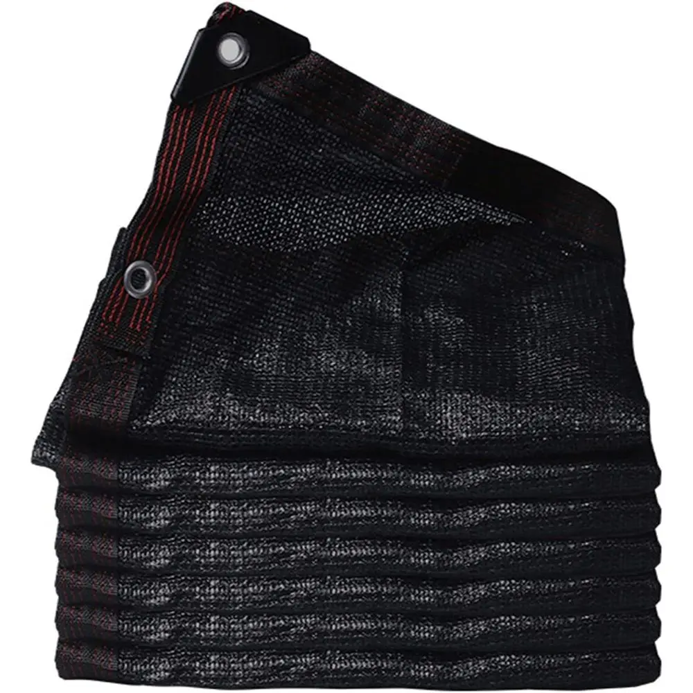 

УФ-стойкая черная затеняющая сетка (90% затенения), 2x8 м, для защиты растений на открытом воздухе, с люверсами