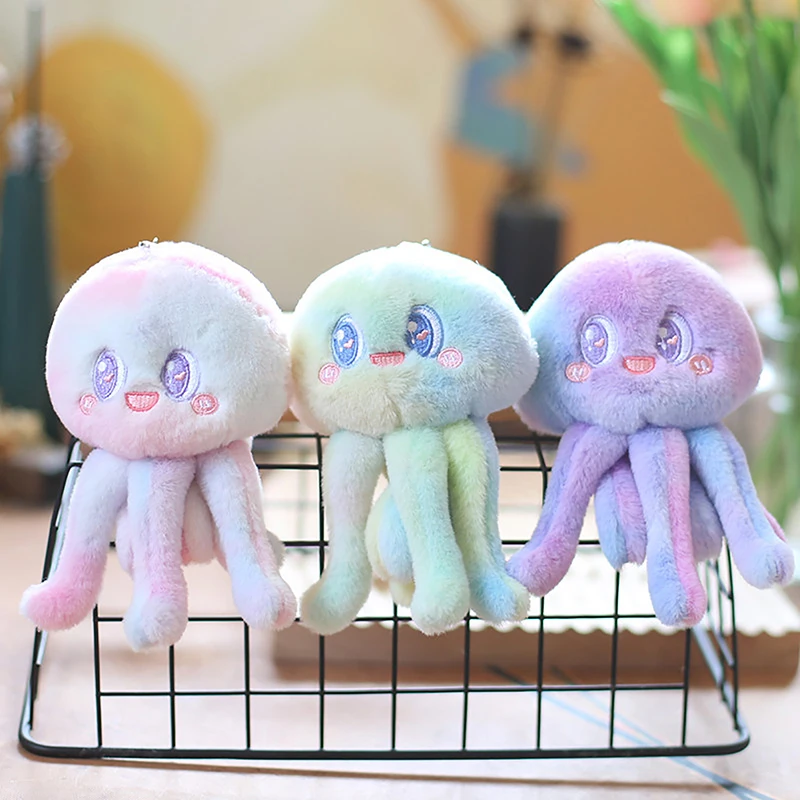 Peluche simpatico animale marino medusa polpo bambola portachiavi borsa decorazione ciondolo portachiavi ragazza borse portachiavi Kawaii portachiavi