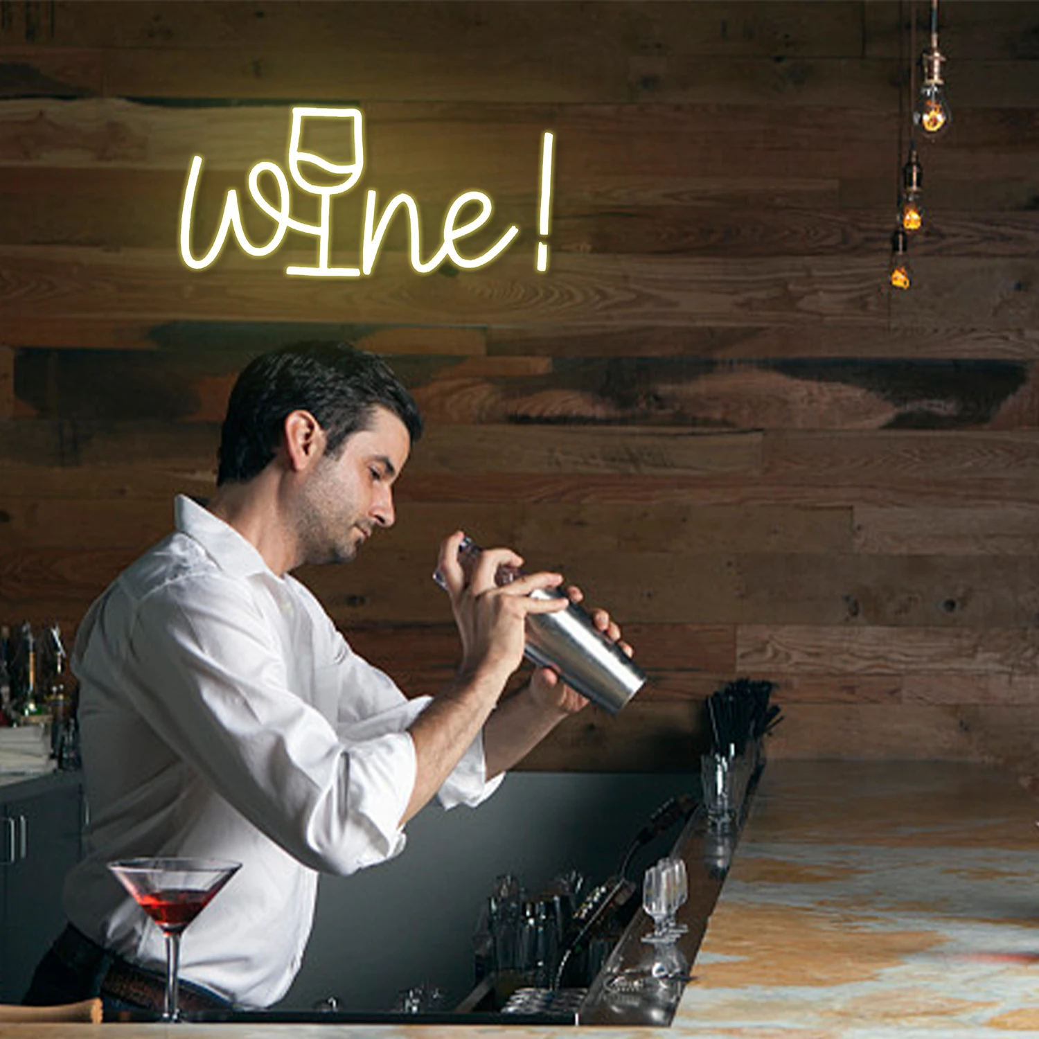 Enseignes de fête personnalisées au néon de vin, art de la maison de magasin, décoration de mur de grotte de couple d'anniversaire, signe de LED esthétique, lettres lumineuses, cadeau