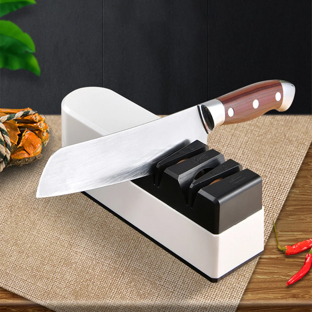 Kitchen Knife Sharpener Fast Sharpening In 5 Seconds Dual Grinding Wheels Electric Knife Sharpeners